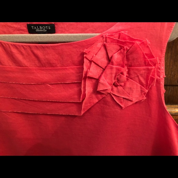 Talbots Pink/Coral Blouse with Flower 🌺 - Picture 3 of 7